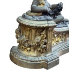Gilded bronze fireplace andiron