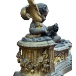 Gilded bronze fireplace andiron