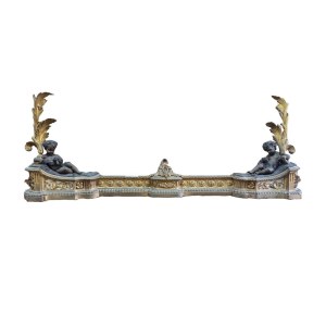 Gilded bronze fireplace andiron