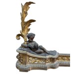 Gilded bronze fireplace andiron