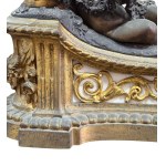 Gilded bronze fireplace andiron