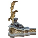 Gilded bronze fireplace andiron