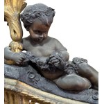 Gilded bronze fireplace andiron