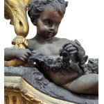 Gilded bronze fireplace andiron