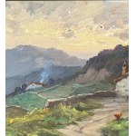 Leon Giuseppe Buono, Countryside landscape with farmhouse - Leon Giuseppe Buono