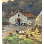 Leon Giuseppe Buono, Countryside landscape with farmhouse - Leon Giuseppe Buono