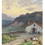 Leon Giuseppe Buono, Countryside landscape with farmhouse - Leon Giuseppe Buono
