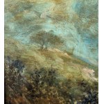 Carelli, Landscape with a woman at a fountain - Carelli