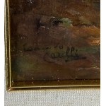 Carelli, Landscape with a woman at a fountain - Carelli