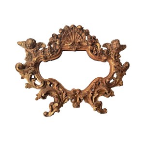 Gilded and carved wooden mirror