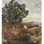 SCUOLA NAPOLETANA, Landscape with Figures and Livestock