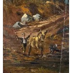 SCUOLA NAPOLETANA, Landscape with Figures and Livestock