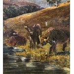 SCUOLA NAPOLETANA, Landscape with Figures and Livestock