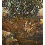 SCUOLA NAPOLETANA, Landscape with Figures and Livestock