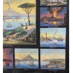 ANONIMO, 17 miniatures grouped on a single sheet, showing various scenes of Neapolitan places