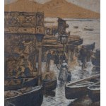 Attilio Pratella, View of the Neapolitan Seaside with Figures - Attilio Pratella