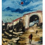 Antonio Bertè, Street with figures - Antonio Bertè