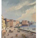 ANONIMO, View of Santa Lucia in Naples with the eruption of Vesuvius