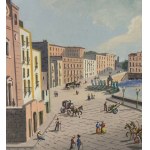 ANONIMO, View of Santa Lucia in Naples with the eruption of Vesuvius