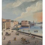 ANONIMO, View of Santa Lucia in Naples with the eruption of Vesuvius