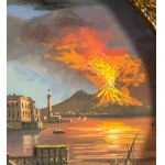 ANONIMO, Neapolitan street with the eruption of Vesuvius