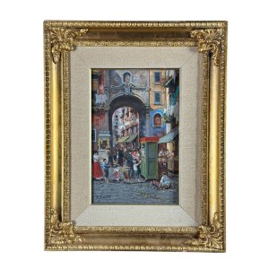 Vassetti, Neapolitan street with figures - Vassetti
