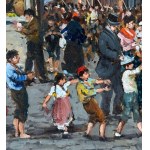 Vassetti, Neapolitan street with figures - Vassetti