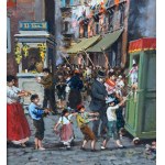 Vassetti, Neapolitan street with figures - Vassetti