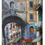 Vassetti, Neapolitan street with figures - Vassetti