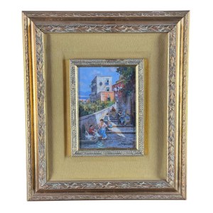 Vassetti, Small lane with steps and figures - Vassetti