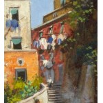 Vassetti, Small lane with steps and figures - Vassetti