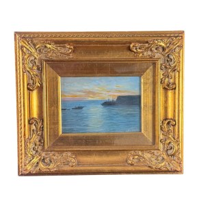 SCUOLA ITALIANA, Seaside view with boats