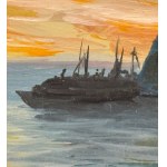 SCUOLA ITALIANA, Seaside view with boats