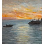 SCUOLA ITALIANA, Seaside view with boats