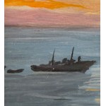 SCUOLA ITALIANA, Seaside view with boats