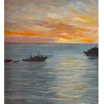 SCUOLA ITALIANA, Seaside view with boats