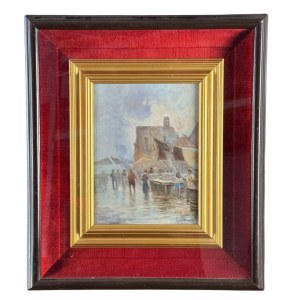 Ricciardi, Market Scene with Figures - Ricciardi