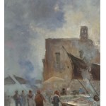 Ricciardi, Market Scene with Figures - Ricciardi