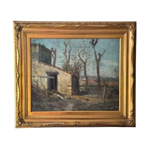 Gennaro Villani, Mountain landscape with farmhouse - Gennaro Villani