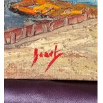 UNIDENTIFIED SIGNATURE, Landscape with river and figures