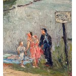 UNIDENTIFIED SIGNATURE, Landscape with river and figures