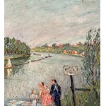 UNIDENTIFIED SIGNATURE, Landscape with river and figures