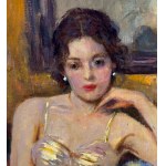 UNIDENTIFIED SIGNATURE, Portrait of an Elegant Woman in an Interior