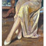 UNIDENTIFIED SIGNATURE, Portrait of an Elegant Woman in an Interior