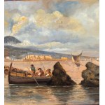 ANONIMO, Neapolitan Seascape with Boats and Fishermen