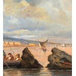 ANONIMO, Neapolitan Seascape with Boats and Fishermen