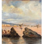 ANONIMO, Neapolitan Seascape with Boats and Fishermen