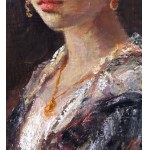 UNIDENTIFIED SIGNATURE, Portrait of a Woman with Headscarf and Jewelry