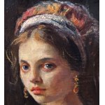 UNIDENTIFIED SIGNATURE, Portrait of a Woman with Headscarf and Jewelry