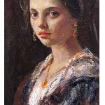 UNIDENTIFIED SIGNATURE, Portrait of a Woman with Headscarf and Jewelry